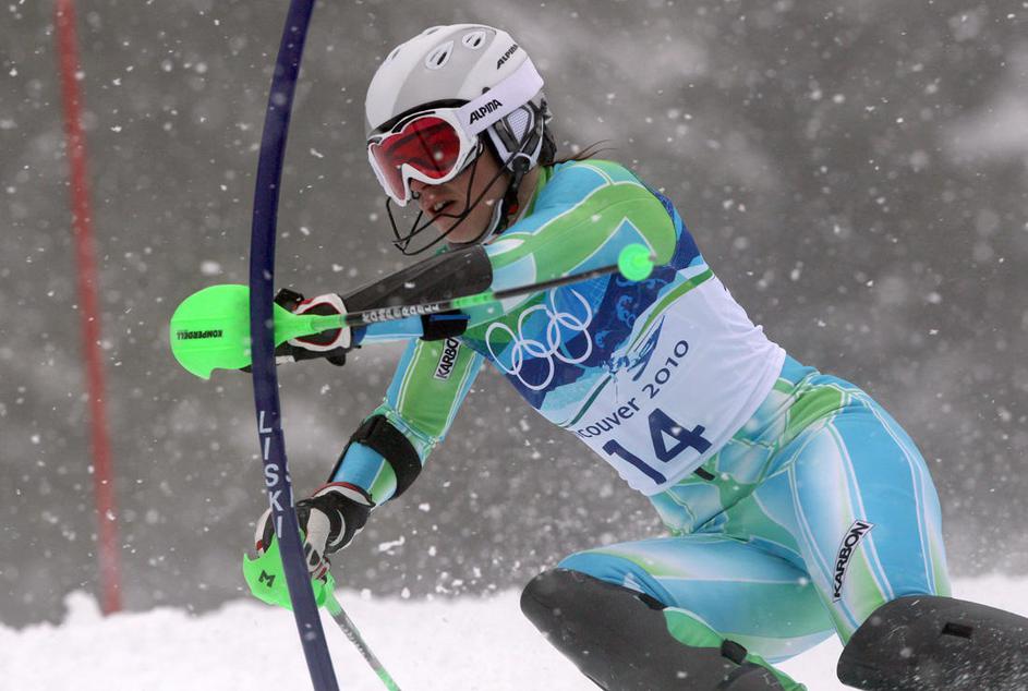 olimpijske igre Vancouver 2010 slalom prva vožnja Tina Maze