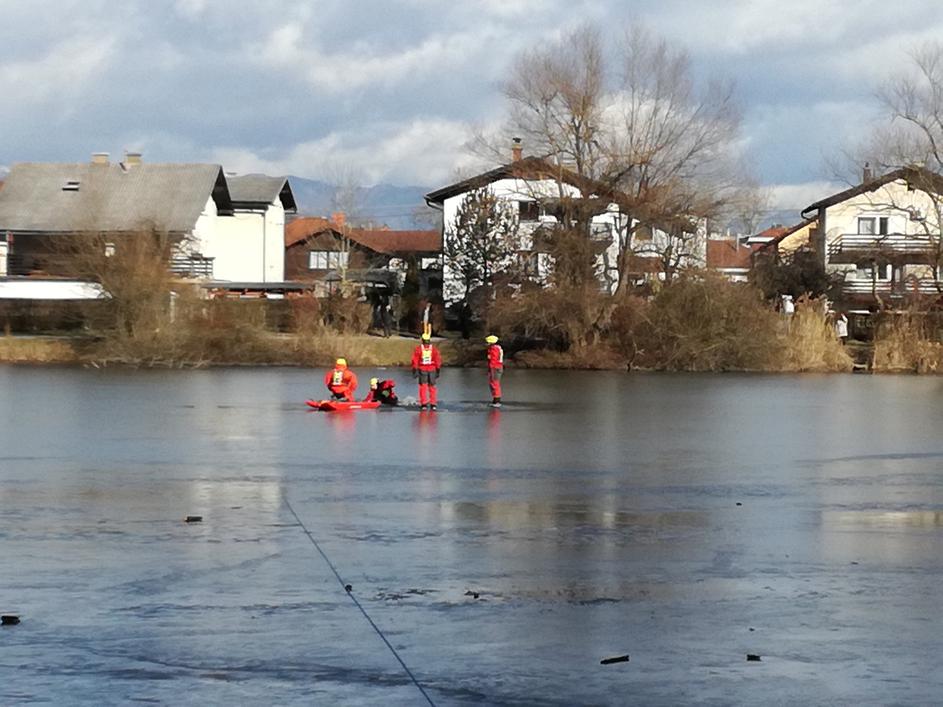 Gasilska vaja na Koseškem bajerju