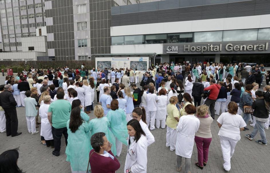 zdravstveni delavci, protest, La Paz bolnišnica, Madrid