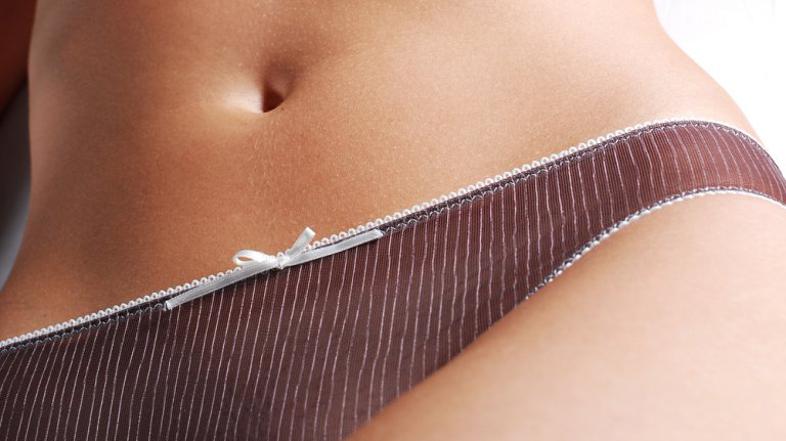 ženska, telo, hlačke