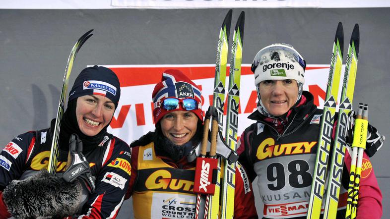 Justyna Kowalczyk, Marit Bjoergen in Petra Majdič