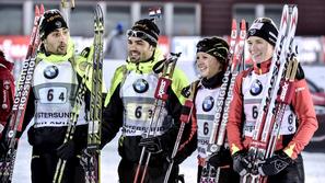 Francija biatlon mešana štafeta Fourcade Bescond Chevalier