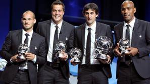 Štirje Interjevi mušketirji - (z leve) Wesley Sneijder, Julio Cesar, Diego Milit