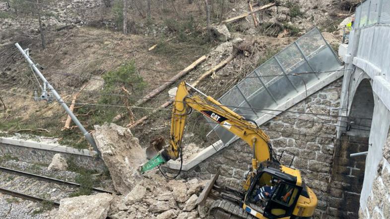 Skalni podor, skala, tiri, gorenjska železniška proga