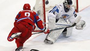 Aleksander Ovečkin in ostali Rusi so se poigrali s Finci. (Foto: Reuters)