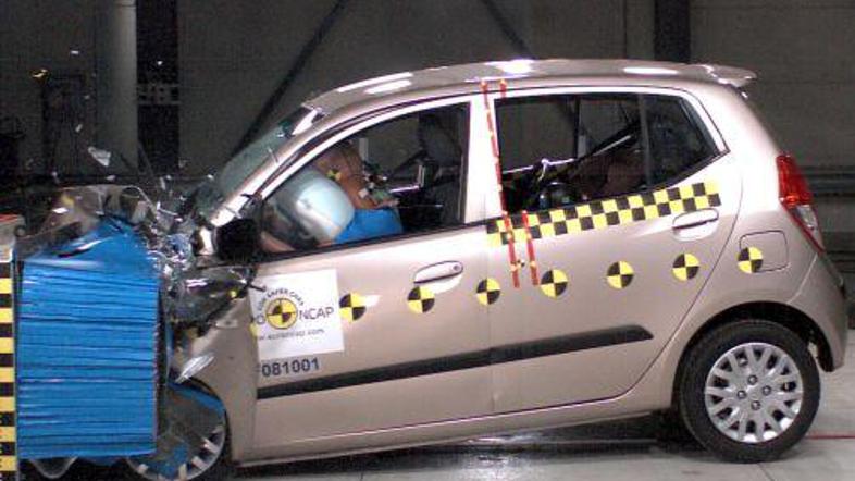 Tokrat so "namerno" razbijali hyundai i10.