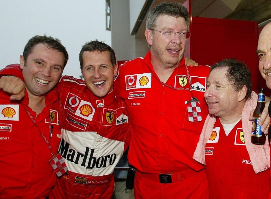 Stefano Domenicali, Michael Schumacher, Ross Brawn, Jean Todt. | Avtor: EPA