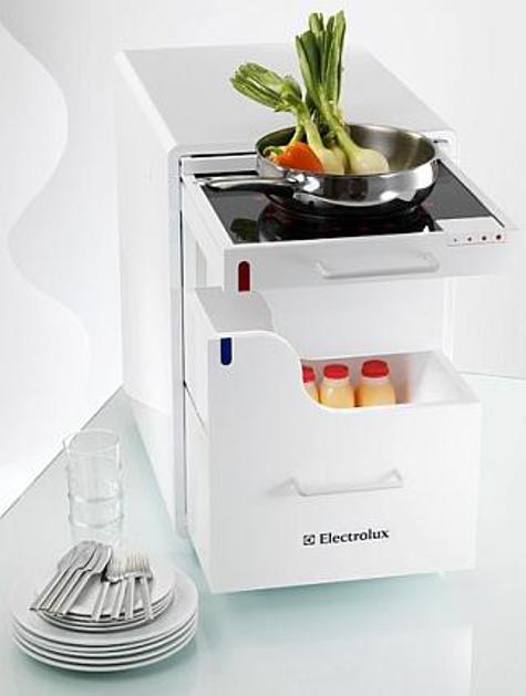 Kitchen Drawer je koncept zares majhne kuhinje, kuhinjskega predalnika.