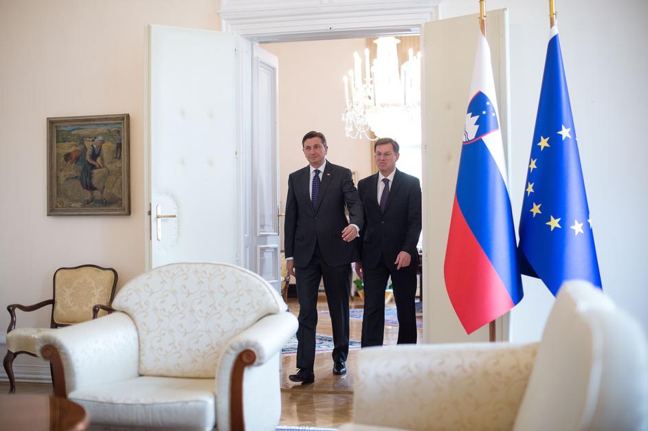 Predsednik republike Borut Pahor in predsednik vlade v odstopu Miro Cerar