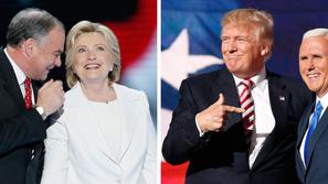 Tim Kaine Hillary Clinton Donald Trump Mike Pence volitve ZDA