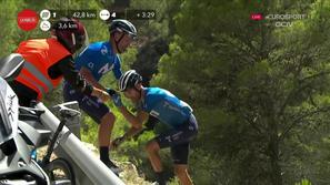 Alejandro Valverde nesreča Vuelta