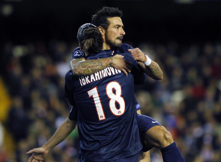 liga prvakov osmina finala valencia psg ibrahimović lavezzi | Avtor: Reuters