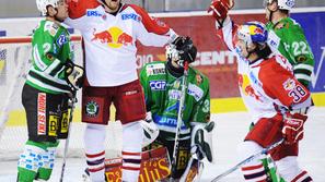 Hokejisti Salzburga se letos že dosegali zadetke proti Olimpiji.
