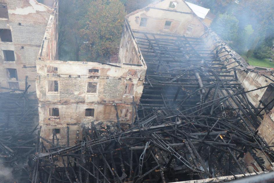 Majdičev mlin, Kranj, požar