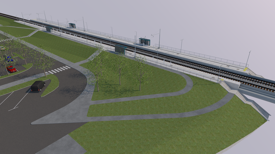 Železniška postaja Dolgi most, vizualizacija | Avtor: Direkcija Republike Slovenije za infrastrukturo