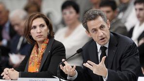 Francoska zunanja ministrica Nora Berra in premier Nicolas Sarkozy