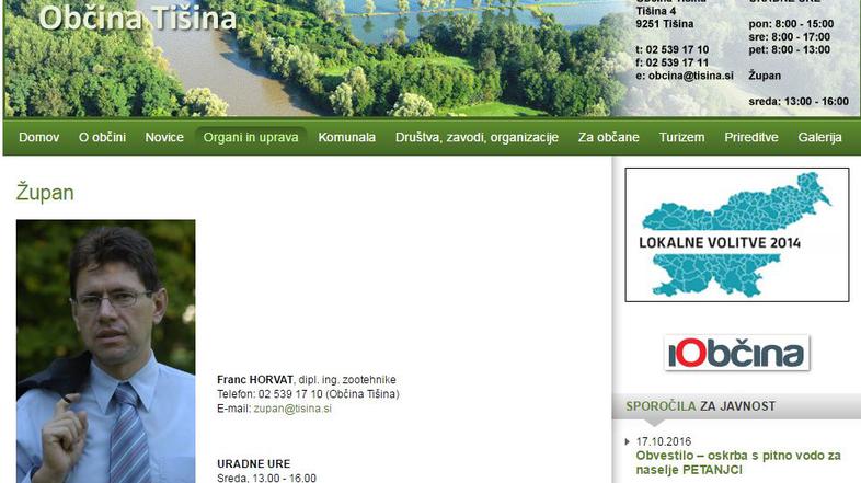 Spletna stran občine Tišina