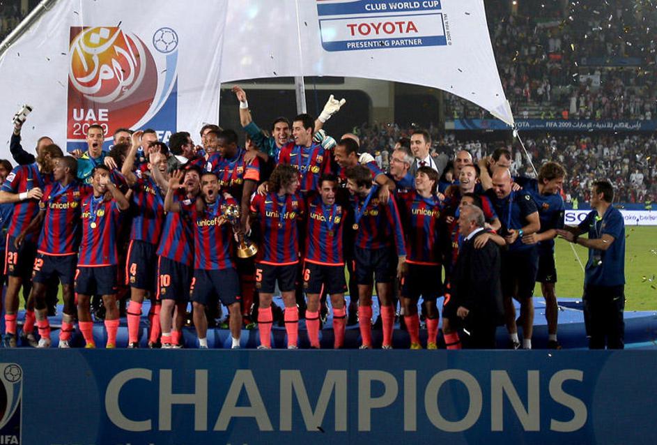 Nogometaši Barcelone - svetovni klubski prvaki. (Foto: EPA)