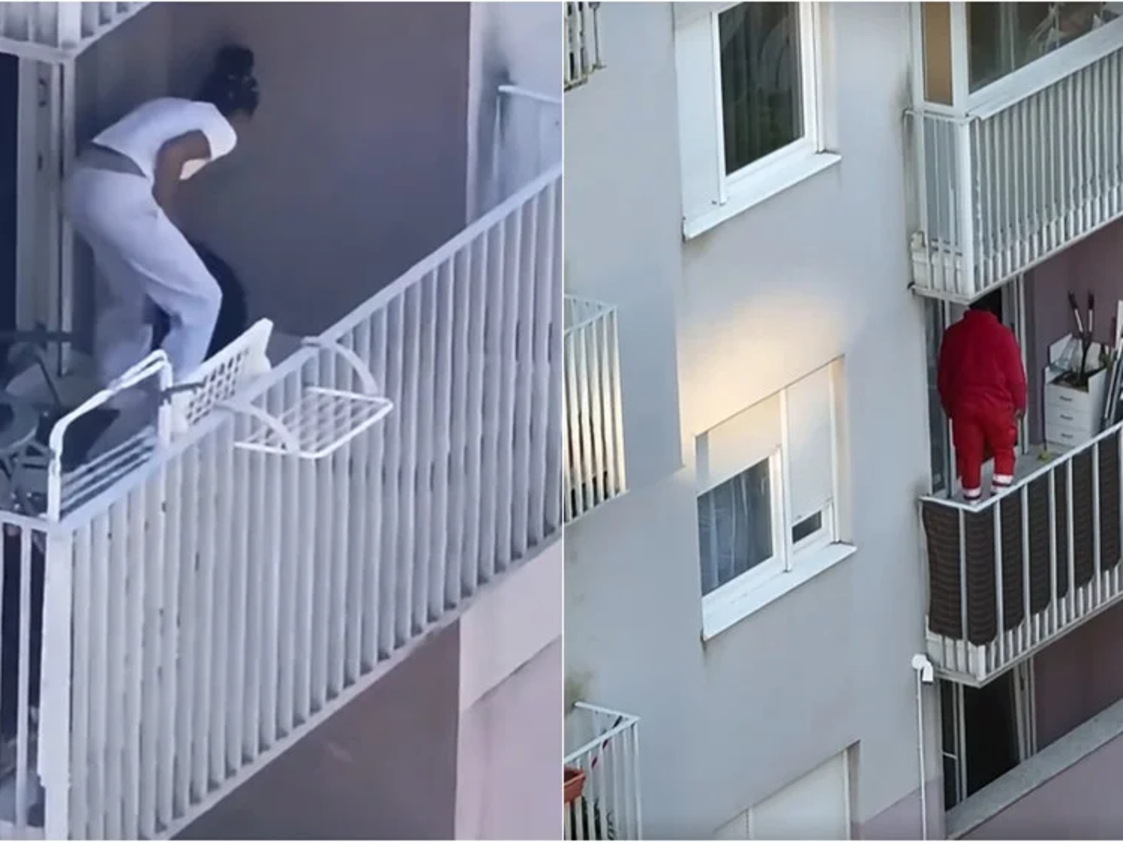 Filmsko! Splezali so na balkon, da bi rešili psa v mukah