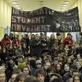 Protest študentov.