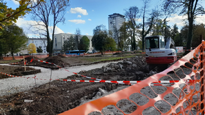 Gradnja novega Bleiweisovega parka v Kranj