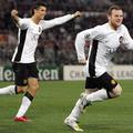 Wayne Rooney in Cristiano Ronaldo sta bila Unitedova strelca na stadionu Olimpic