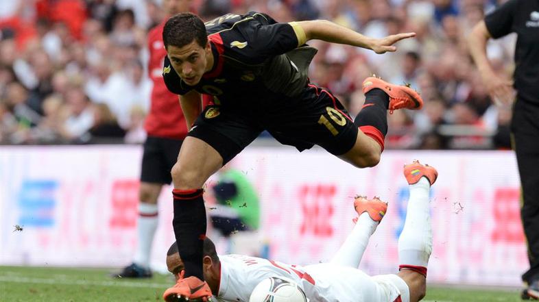 Hazard Walcott Anglija Belgija prijateljska tekma Wembley