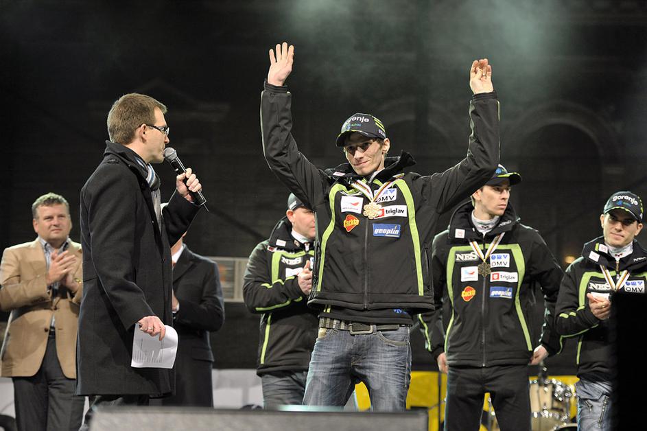 Robert Kranjec sprejem Ljubljana