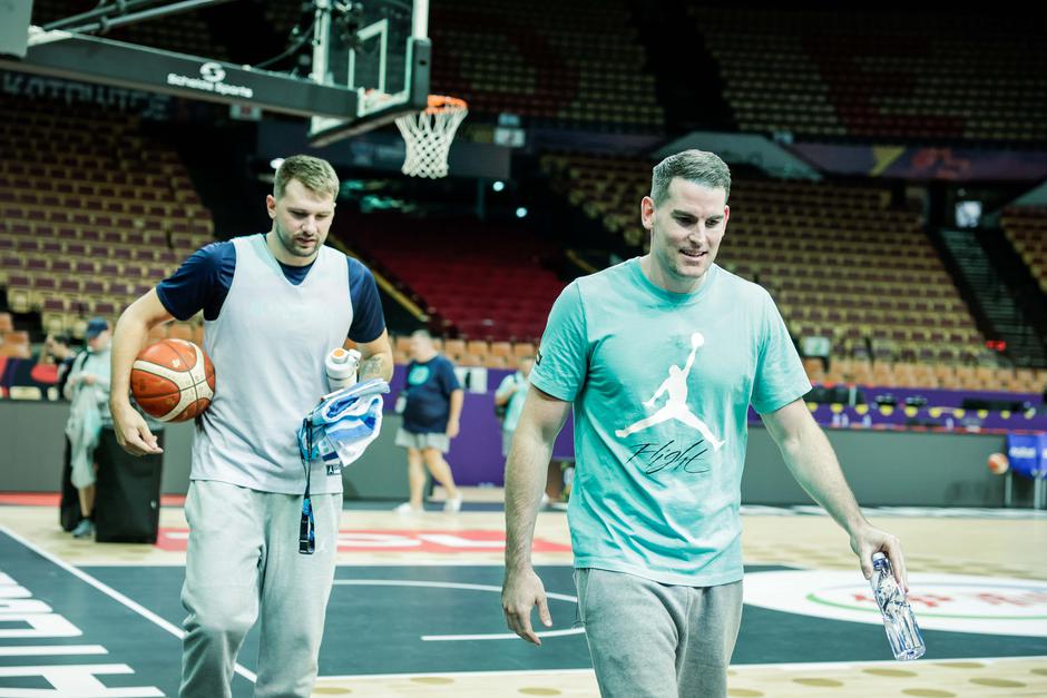 trening košarkarske reperezentance slovenije, eurobasket 2025, luka dončić, greg st. jean | Avtor: Saša Despot