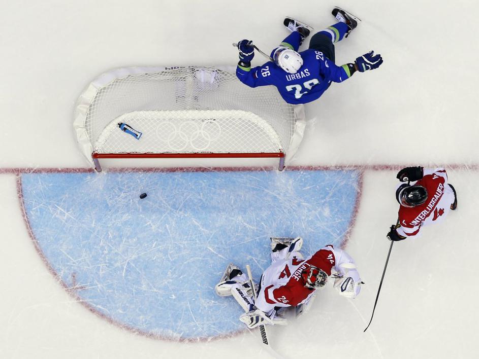 Urbas Lange Slovenija Avstrija hokej repesaž za četrtfinale Soči 2014