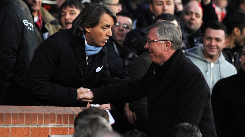 (Manchester United : Manchester City) Roberto Mancini Alex Ferguson