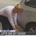 Lauren je z dvigom vozila rešila očeta.
