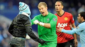 Hart Ferdinand navijač Tevez Manchester City United mestni derbi Premier League 