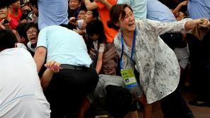 Univerza Tongji Kitajska Šanghaj David Beckham kaos stampedo incident