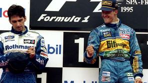 Schumacher je bil v sedmih nebesih, Hill je poraz težko prenesel. (Foto: Reuters