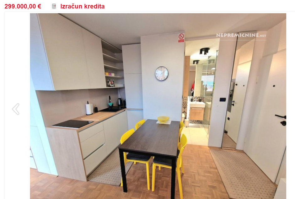 Garsonjera, Ljubljana center | Avtor: Zajem zaslona/nepremicnine.net