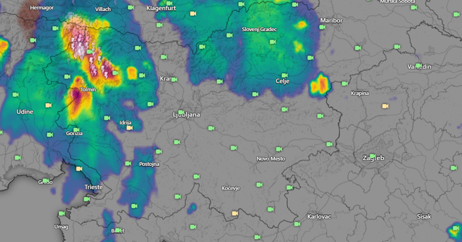 nevihte nad Slovenijo | Avtor: zajem zaslona