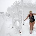 Krasnoyarsk, Sibirija, sneg, ledeno, plavanje, zima, kopanje
