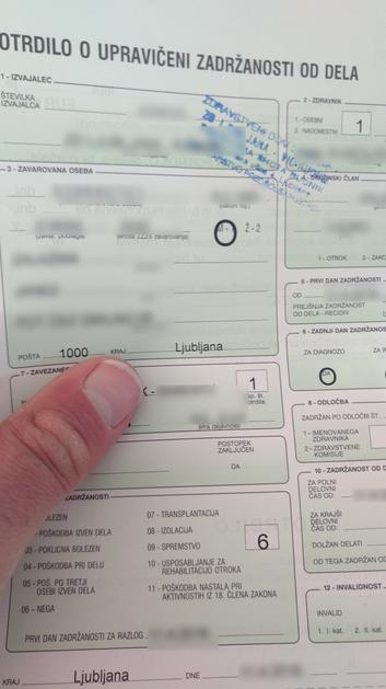 bolniški list, bolniška