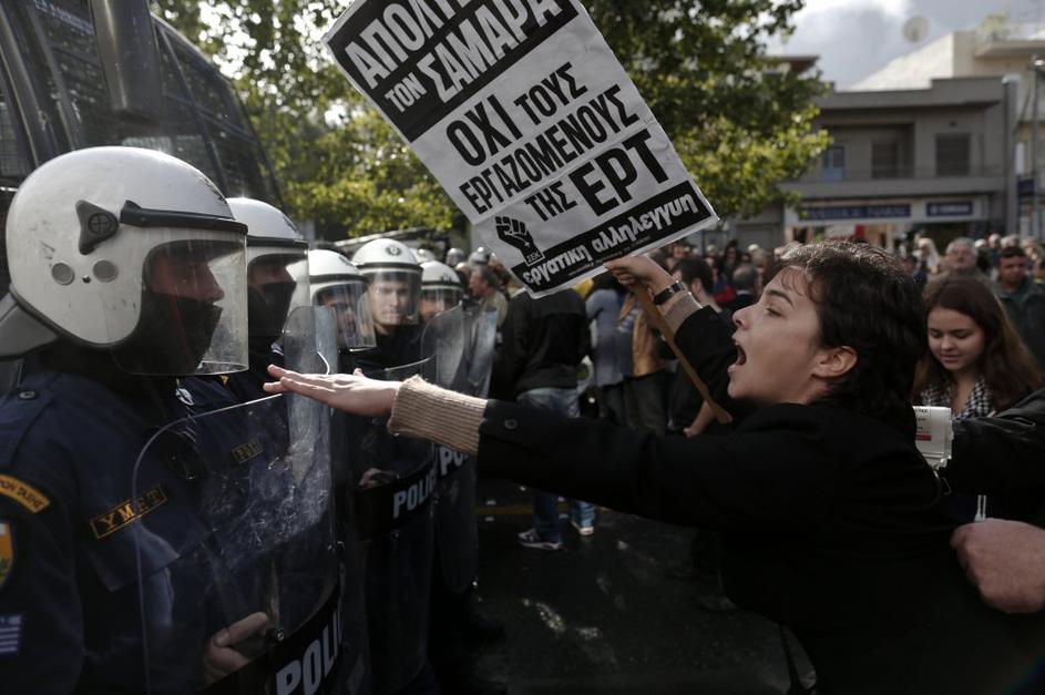 Grčija ERT televizija izgredi protesti