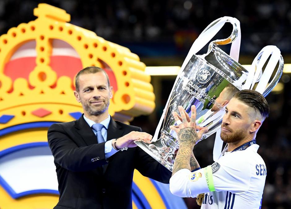 Aleksdander Čeferin Sergio Ramos Cardiff | Avtor: EPA