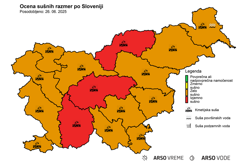 Suša, zemljevid | Avtor: Arso