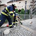 vaja reševanje gasilci evakuacija Ljubljanski grad napad