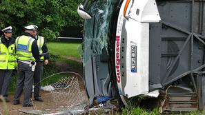 Nesreča avtobusa na gorenjski avtocesti