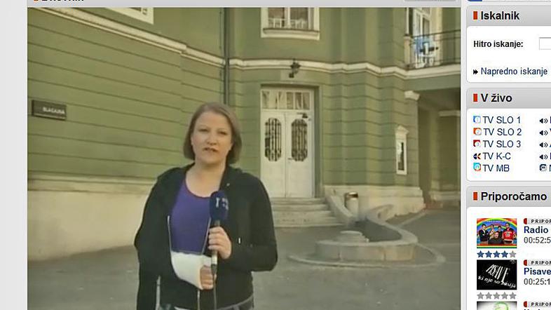 Špela Kožar v včerajšnjem Dnevniku. (Foto: MMC RTVSLO)