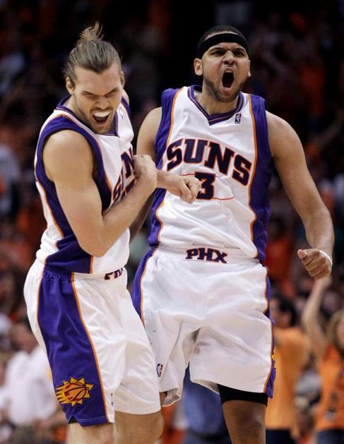Jared Dudley (desno) in Louis Amundson NBA finale četrta tekma Suns Lakers