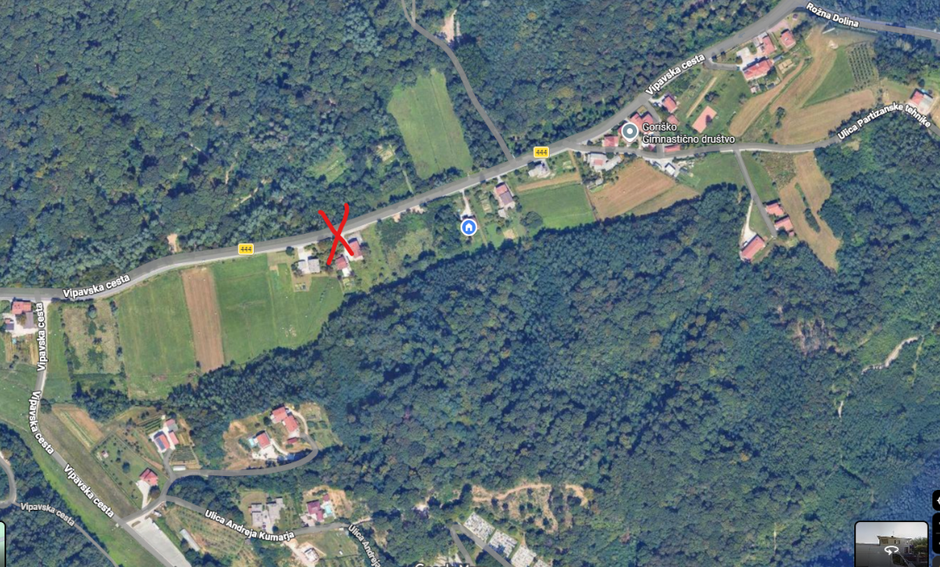 cesta Ajševica Stara Gora mesto nesreče | Avtor: zajem zaslona
