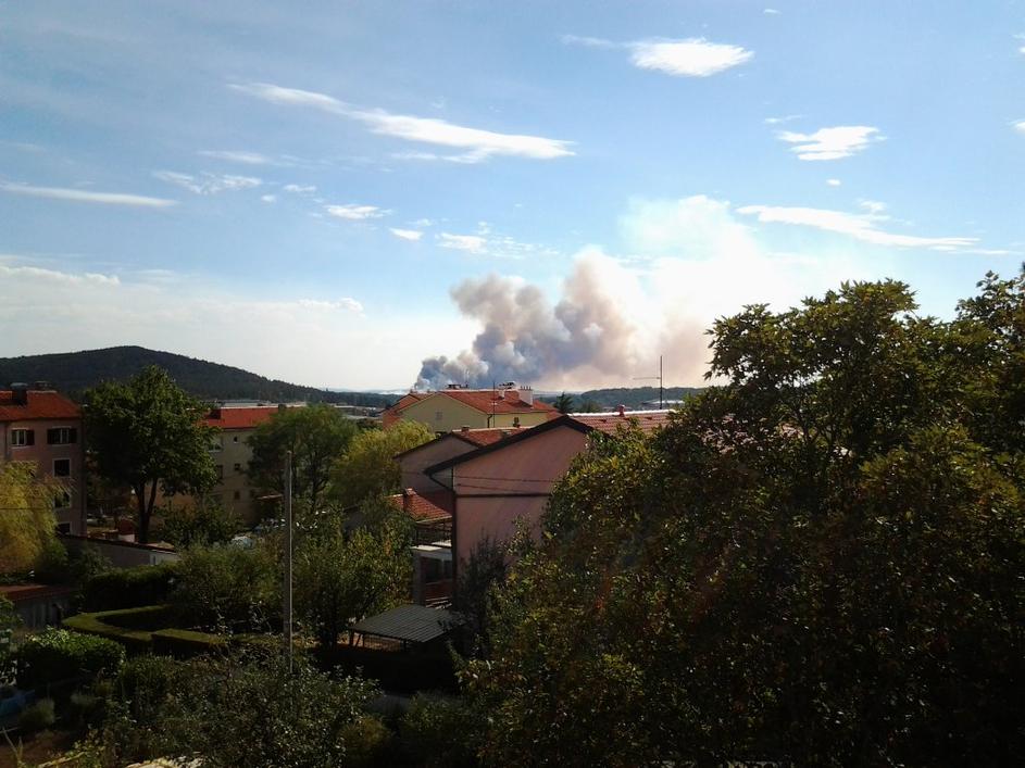 Požar v bližini Petrinj pri Kozini.