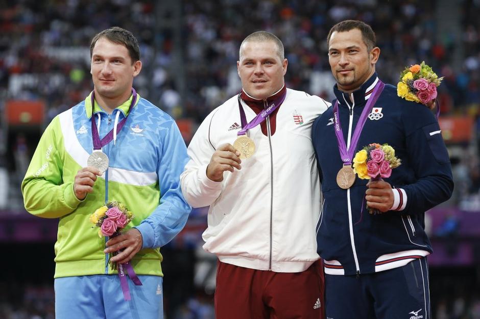 primož kozmus Krisztian Pars Koji Murofushi  met kladiva | Avtor: Stanko Gruden/STA