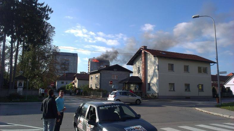 požar stolpnica Domžale